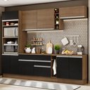 Ver imagem 1 de Armário de Cozinha Completa 290cm Rustic/Preto Vicenza Madesa 16