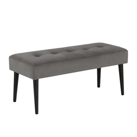 Banco Estofado Theo 1,40m Suede Cinza - Inova Decor