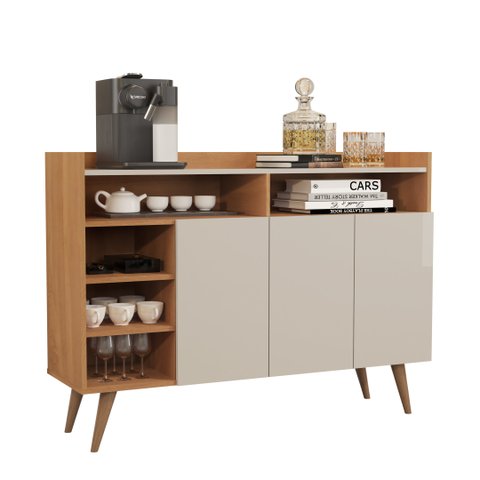 BUFFET APARADOR CANTINHO DO CAFE CELTA 3 PORTAS:NATURE OFF WHITE