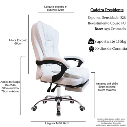 Cadeiras Presidente Altura Regulável com Massagem - 4