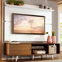 Ver imagem 1 de Rack Madesa Dubai e Painel para TV até 65 Polegadas com Pés Rustic/Branco 5Z09 Cor:Rustic/Branco