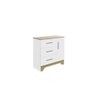 Cômoda Infantil Móveis Peroba Popy Retrô 3 Gavetas em MDF Branco Brilho Carvalho - 1