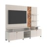 Home Cross Frisado Painel para Tvs até 55 Polegadas 4 Portas Off White Perolizado Jequitiba - 5