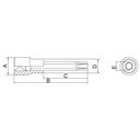 Ver imagem 2 de Soquete Longo em Aço Cromo Vanádio Ponta Trafix T25 - Encaixe 1/2 Tramontina