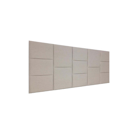 Cabeceira Estofada Queen 13 Blocos Não É Segredo Suede Liso Bege 160x60