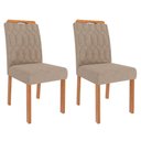 Ver imagem 3 de Sala de Jantar Mesa Ester Oval 210 com 8 Cadeiras Paola Wood Cinamomo/off White/madeira/linho Bege