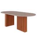 Ver imagem 2 de Sala de Jantar Mesa Ester Oval 210 com 8 Cadeiras Paola Wood Cinamomo/off White/madeira/linho Bege