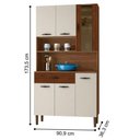 Ver imagem 4 de Kit Cozinha 6 Portas e Gaveta Golden Nogueira / Off White / Ripado