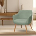Ver imagem 2 de Poltrona Decorativa Jade Pés Palito Castanho Bouclé Verde Claro - Nexta Casa