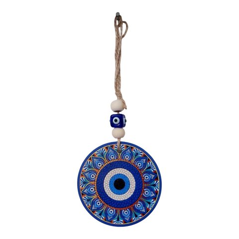 Mandala Porcelana Olho Grego Proteção Talisma Amuleto 20 Cm