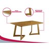 Conjunto Sala de Jantar 6 Lugares Linha Premium Mesa e Cadeiras Madeira Maciça Encosto Rattan - 3