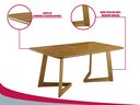 Ver imagem 3 de Conjunto Sala de Jantar 6 Lugares Linha Premium Mesa e Cadeiras Madeira Maciça Encosto Rattan