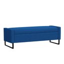 Ver imagem 1 de Recamier Bau Paris Base de Metal 1,20m Suede Azul Marinho - Inova Decorações