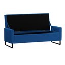 Ver imagem 2 de Recamier Bau Paris Base de Metal 1,20m Suede Azul Marinho - Inova Decorações