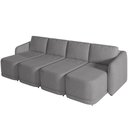 Ver imagem 3 de Sofá Cama para Sala de Estar 4 Lugares 356cm Montserrat K01 Bouclê Cinza - Lyam Decor