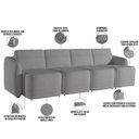 Ver imagem 5 de Sofá Cama para Sala de Estar 4 Lugares 356cm Montserrat K01 Bouclê Cinza - Lyam Decor