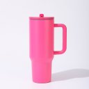 Ver imagem 1 de Copo Térmico Tr-018 1200ml Inox com Canudo, Alça, Tampa 40OZ, com Bico, Tampa Transparente:Rosa Pink
