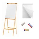 Ver imagem 1 de Cavalete Porta Bloco Flip Chart Com Quadro Branco Madeira Pinus Altura 1,50 Metros 2524 + 1 Bloco Fl