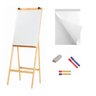 Cavalete Porta Bloco Flip Chart Com Quadro Branco Madeira Pinus Altura 1,50 Metros 2524 + 1 Bloco Fl - 1