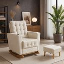 Ver imagem 1 de Poltrona Duna Amamentação Balanço e Puff Begeclaro