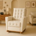 Ver imagem 2 de Poltrona Duna Amamentação Balanço e Puff Begeclaro