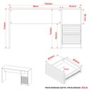 Ver imagem 6 de Escrivaninha Mesa de Escritório 2 Gavetas Ripado Branco