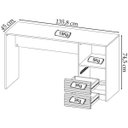Ver imagem 5 de Escrivaninha Mesa de Escritório 2 Gavetas Ripado Branco