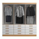 Ver imagem 3 de Guarda Roupas New Mônaco 6 Portas e 12 Gavetas - Branco / Cinnamomo Branco / Cinnamomo