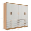 Ver imagem 2 de Guarda Roupas New Mônaco 6 Portas e 12 Gavetas - Branco / Cinnamomo Branco / Cinnamomo