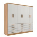 Ver imagem 4 de Guarda Roupas New Mônaco 6 Portas e 12 Gavetas - Branco / Cinnamomo Branco / Cinnamomo