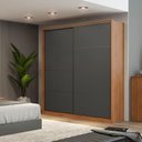 Ver imagem 3 de Guarda Roupa Casal Belga 2 Portas Amêndola Grafito - Demartêz