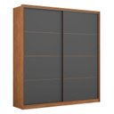Ver imagem 1 de Guarda Roupa Casal Belga 2 Portas Amêndola Grafito - Demartêz