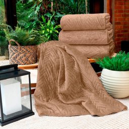 Cobertor Buettner Queen Flannel Plush 100% Poliéster Dupla Face 240mx260m Khaki Escuro / Khaki - 3