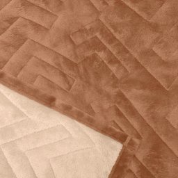 Cobertor Buettner Queen Flannel Plush 100% Poliéster Dupla Face 240mx260m Khaki Escuro / Khaki - 4
