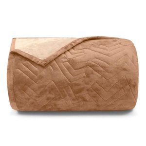 Cobertor Buettner Queen Flannel Plush 100% Poliéster Dupla Face 240mx260m Khaki Escuro / Khaki