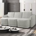 Ver imagem 1 de Sofá Cama Modulado Retrátil e Reclinável Decorativo Varsóvia 306cm Bouclê Cinza G33 - Gran Belo