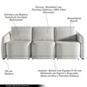 Ver imagem 3 de Sofá Cama Modulado Retrátil e Reclinável Decorativo Varsóvia 306cm Bouclê Cinza G33 - Gran Belo