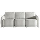 Ver imagem 4 de Sofá Cama Modulado Retrátil e Reclinável Decorativo Varsóvia 306cm Bouclê Cinza G33 - Gran Belo