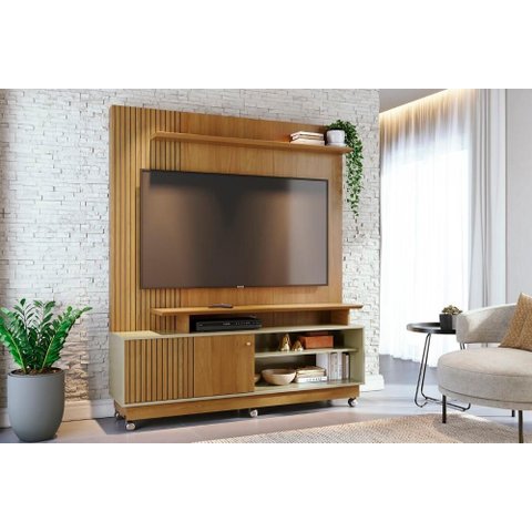 Estante Ares para Tv de até 75 Polegadas (com Rodízios) - Cumaru Opala - Madetec