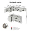 Ver imagem 3 de Armário de Cozinha Completa de Canto 405 cm Crema Nice Madesa 06