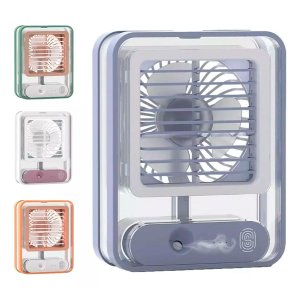 Mini Ventilador Portátil Recarregável com Led 3 Velocidades