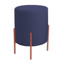 Ver imagem 1 de Puff Orgânico Boucle Thor com Pés de Ferro Rosê - 7 Decor Azul Marinho