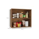 Ver imagem 3 de Armário Aéreo Cozinha Modulado Botanic M633 2 Portas c/ Tela Nogueira - Kappesberg