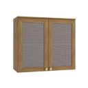 Ver imagem 1 de Armário Aéreo Cozinha Modulado Botanic M633 2 Portas c/ Tela Nogueira - Kappesberg