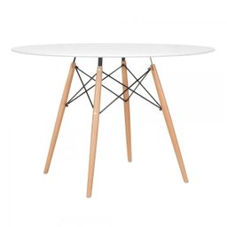 KIT - Mesa redonda Eames 120 cm branco + 5 cadeiras Eiffel DSW Azul petróleo - 2