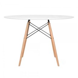 KIT - Mesa redonda Eames 120 cm branco + 5 cadeiras Eiffel DSW Azul petróleo - 3