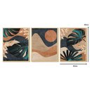 Ver imagem 5 de Kit 3 Quadros Decorativos Folhagem Abstrato Moderno Sala de Jantar Escritório Moldura Caixa