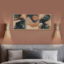 Ver imagem 3 de Kit 3 Quadros Decorativos Folhagem Abstrato Moderno Sala de Jantar Escritório Moldura Caixa