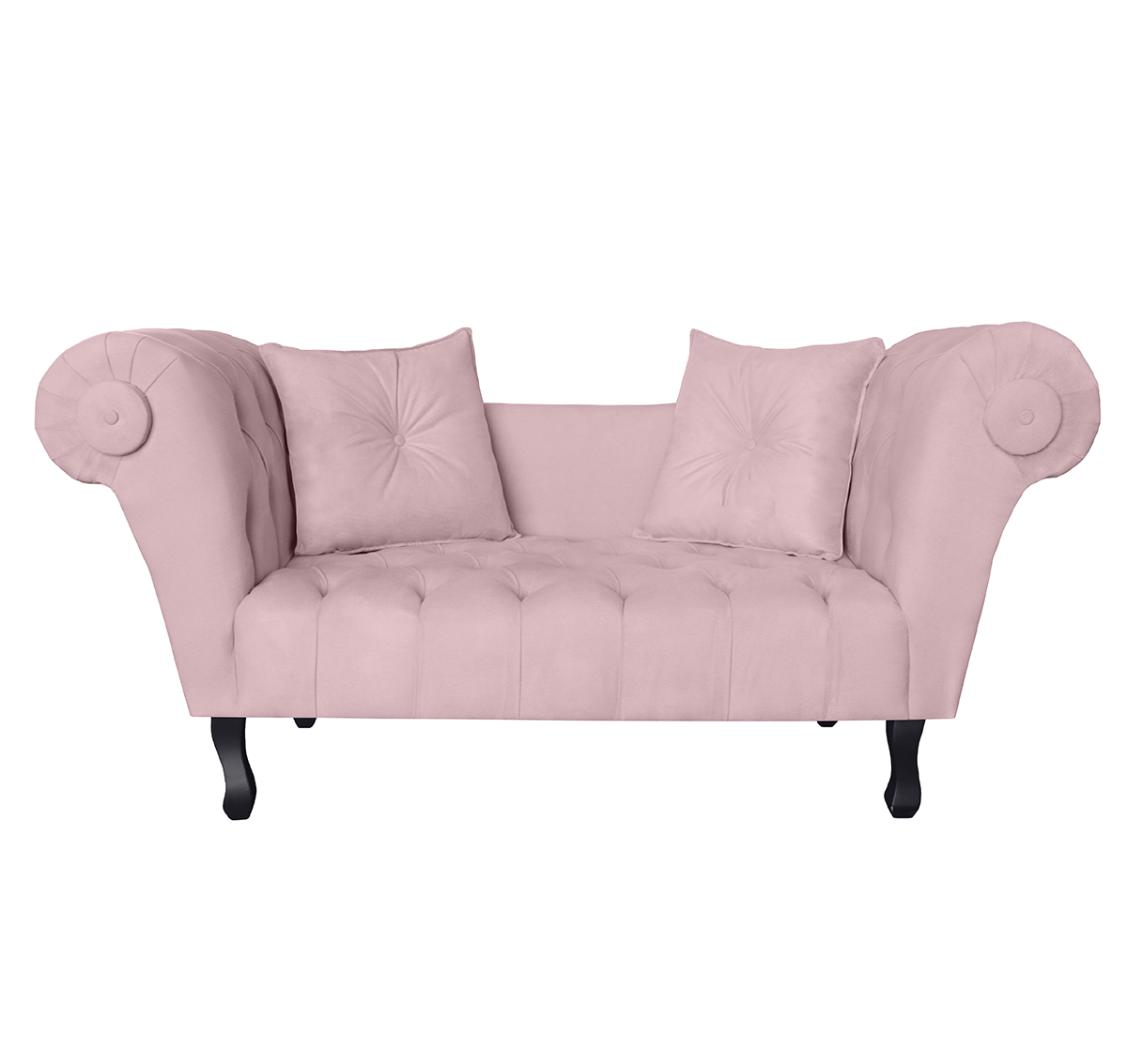 Namoradeira Sofá Decorativa Para Salão de Beleza Londres 160 Suede Rosa Bebe DL Decor