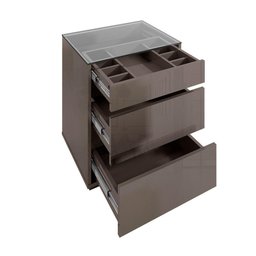Mesa De Cabeceira Organizadora Ellie 3 Gavetas Cinza Pérola - 4